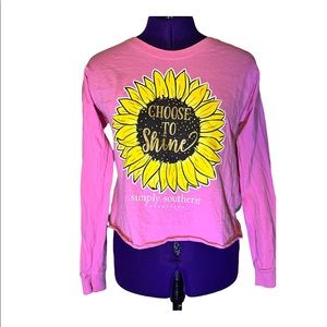 Simply southern pink long sleeved tee M